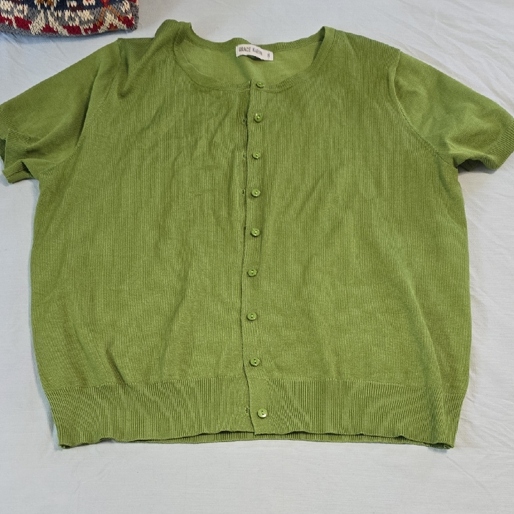 Grace Karin Lime Green Knit Top